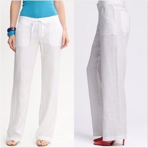 BANANNA REPUBLIC - white tie linen pant